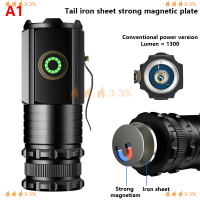 ???3-3% ไฟฉาย LED พลังสูงไฟฉาย TYPE-C ชาร์จได้กันน้ำพร้อมแม่เหล็กสำหรับตั้งแคมป์พร้อมไฟฉาย18350 2000LM ATR Luminus