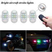 4Pcs Magnetic 7Colors Wireless Aircraft LED RGB Drone Strobe Light for Motorcycle Car Bike Remote Warning Light Signal Light