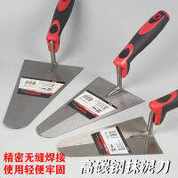 ?พร้อมสต็อก?ฉาบปูนฝรั่งเศส Mason Trowel Troweling Round Head Paste Tile Steel Batch Grey Duck Mouth Brick Laying Knife Grey Spoon