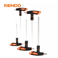 KENDO 20779 ประแจหกเหลี่ยม ด้ามตัว T 5 ตัวชุด ขนาด 3*100,4*100,5*150,6*150,8*200mm | AXE OFFICIAL