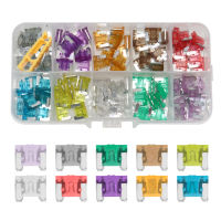 100/50 Pcs รถมินิฟิวส์รถยนต์ประเภทใบมีด Micro Fuse Assortment ในกล่อง 2A/3A/5/ a/7.5A/10A/15A/20A/25A/30A/35A สังกะสีฟิวส์-Youerd