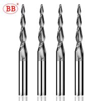 BB Ball Nose Tapered End Mills การแกะสลักคาร์ไบด์ของแข็งเราเตอร์บิตนูนเดอร์ไม้โลหะ CNC Milling Cutter เคลือบ 3.175mm 4mm 1PCS