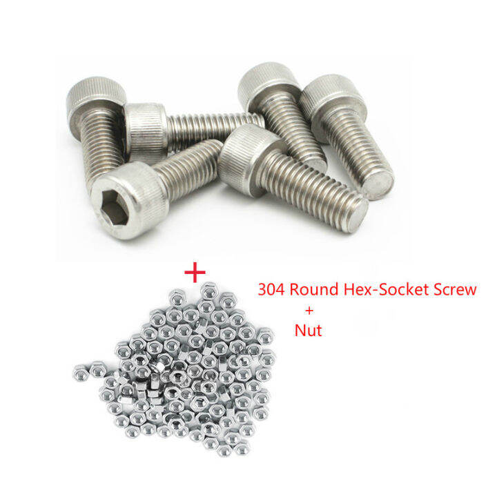 25PCS/Set Screws Nuts Set M3 Stainless Steel 304 Hexagon Hex Socket