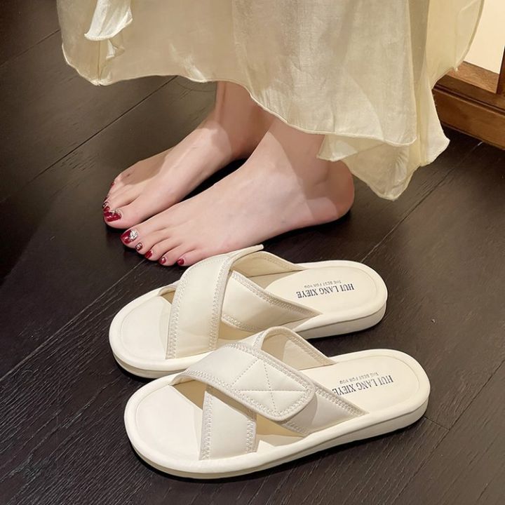รองเท้าแตะหญิงรองเท้าแตะสวมรองเท้านิ่มๆผญสไตล์เกาหลกันน้ำ-ผลิตจากวัสดุเกรดดี