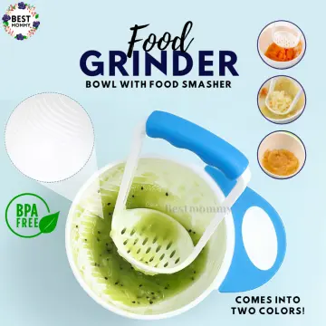 Suxm Mash And Serve Bowl Baby Food Maker Masher Portable Baby Food Feeder  Processor Smasher Vegetables Fruit Ricer Grinder Tool(9pcs-green)