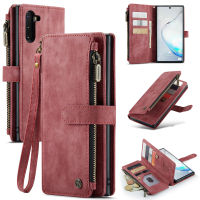 HongYueNuanTongSheBeiYou เคสหนัง2022 CaseMe สำหรับ Samsung Galaxy Note 20 Ultra Note 10 Plus กระเป๋าสตางค์แบบมีซิปพร้อมสายคล้องฝาครอบโทรศัพท์ดีไซน์2 In1