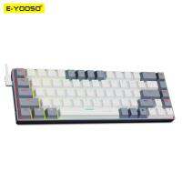 E yoso Z686 RGB USB 60 MINI Slim Mechanical GAMING คีย์บอร์ดสีแดง68คีย์รัสเซียบราซิลโปรตุเกสสำหรับ Compute