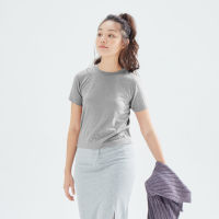 CIRCULAR เสื้อยืดคอกลม ผู้หญิง แขนสั้น Women T-Shirt สีเทาเข้ม B Holizon ผลิตจากวัตถุดิบรีไซเคิล 100% ดีต่อสิ่งแวดล้อม