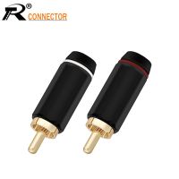 R Connector 1pair/2pcs High Quality RCA Connector Gold Plated RCA Male Plug Speaker Jack Plug RCA Cable Wire Connector