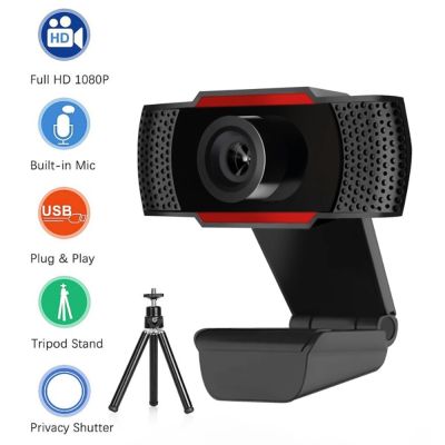 ZZOOI Full HD 1080P Webcam with Microphone Stand for Laptop Desktop Video Calling for Youtube Recording Video Conference Work Web Cam