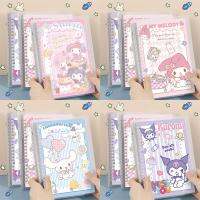 Sanrio เครื่องเขียนลายการ์ตูนสมุดโน๊ตที่เพิ่มหน้าได้น่ารัก Cinnamoroll Melody Kuromi สมุดบัญชีแยกประเภทสมุดบันทึกประจำวันนักเรียนขายส่ง