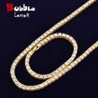 1 Row 5mm Tennis Necklace &amp; Bracelet Set Gold Color Rhinestone Chain Choker Mens Hip Hop Street Rock Jewelry 16" 18" Fashion Chain Necklaces