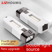 LIZHOUMIL ไฟฉายจิ๋ว Led กลางแจ้ง Usb แบบมัลติฟังก์ชั่นซังข้าวโพดแบบชาร์จไฟได้แบตเตอรี่สำรองน้ำหนักเบาไฟติดจักรยาน