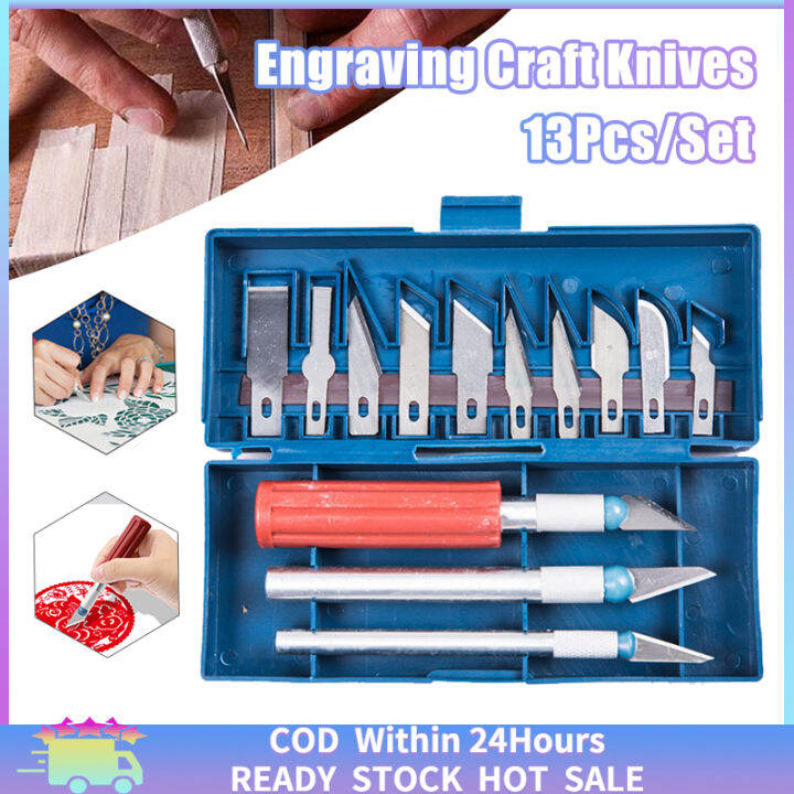 [Fast Delivery] 13Pcs Craft Knife Set Art Knife Stainless Steel For