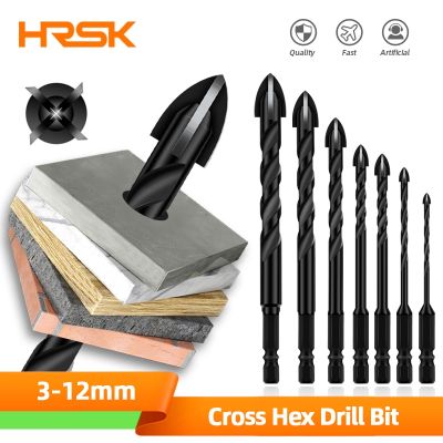 ✒❁♨ Cross Hex Tile Drill Bit For Glass Concrete Ceramic Tile Hole Opener Tunsten Carbide Hard Alloy Bits Set Tools 3 4 5 6 8 10 12mm