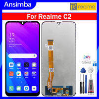 Ansimba Origina หน้าจอ LCD 6.1นิ้วสำหรับ Realme C2หน้าจอดิจิตอลแทนการประกอบสำหรับ Realme C2 RMX1941หน้าจอ LCD RMX1943 RMX1945