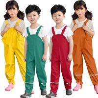 Children Waterproof Rain Pants Toddler Kids Boys Girls Rain Dungarees Windproof Waterproof Overalls Mud Jumpsuit Clothes штаны