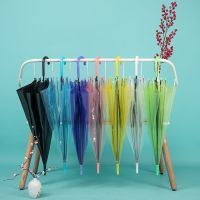 【CW】 Clear Transparent Rain Umbrella PVC Rain Dome Wedding Party Umbrellas Adult Long Handle Straight Stick Small Umbrella for Kids