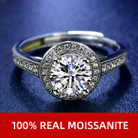 NYMPH real Moissanite gemstone 1.0 carat D color ring S925 silver, female high jewelry engagement gift