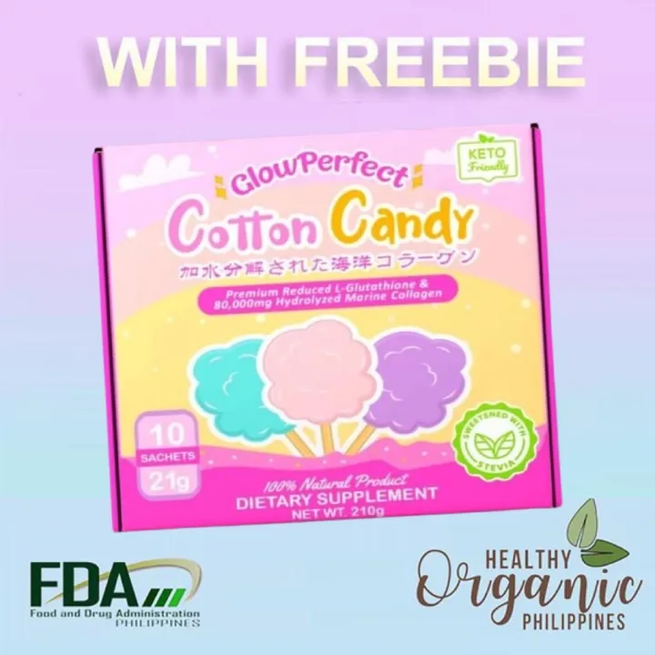Glow Perfect Cotton Candy Collagen 10 Sachet 80000mg Anti Aging Drink