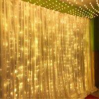 【Customer favorite】 600LED 6MX3M พร้อมสาย Led EU หรือปลั๊กสำหรับปาร์ตี้คริสต์มาสบ้านปาร์ตี้พวงมาลัยผ้าม่านตกแต่งงานแต่งแสงระยิบระยับ