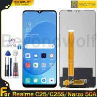 Beyondwolf จอ LCD 6.5นิ้วของแท้สำหรับ Realme C25 RMX3193/C25s RMX3195/Narzo 50A RMX3430แผงสัมผัสหน้าจอ LCD จอประกอบ C25 RMX3191 C25s RMX3197 Narzo 50A RMX3430การเปลี่ยนจอแสดงผล LCD