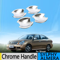 สำหรับ Nissan Almera Bluebird Sylphy G11 2006-2015หรูหรา Chrome มือจับประตูครอบคลุม2009 2010อุปกรณ์เสริมสติกเกอร์รถจัดแต่งทรงผม