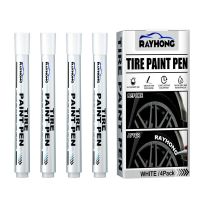 ✢ Tyre Marker Paint Pen For Bike Car Chalk Marker Pens For Cars 4 Pcs Scratch Remover For Car Paint Waterproof Permanent Marker