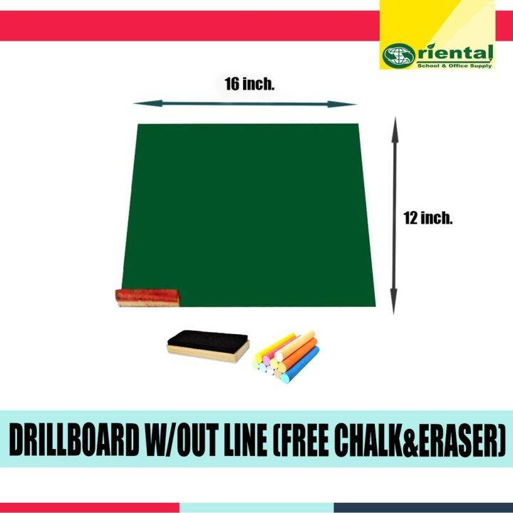Drill Board without Lines Eraser NOT included Sold per piece with FREE 2 Boxes of Chalk