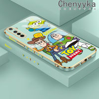 เคส Chenyyka สำหรับ Realme 5 5i 5S 6i 5 Pro เคสตัวการ์ตูนคนต่างด้าว Buzz Lightyear ดีไซน์ใหม่สี่เหลี่ยมเคสมือถือรูปแบบการเคลือบแบบบางเคสฝาปิดเลนส์เต็มรูปแบบป้องกันเคสนิ่มกันกระแทก