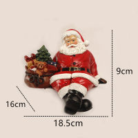 Statues Figures For Christmas Decoration Resin Santa Gift Sit Desk Sculptures Figurines For Interior Room Ornaments Home Decor