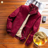 IUM Men S Thick Fleece Lined Winter Jackets Stand Collar Zipper Closure Short Coat Long Sleeve Cold Outwear For Business With Pockets Relax Fit 【 Fast Delivery】