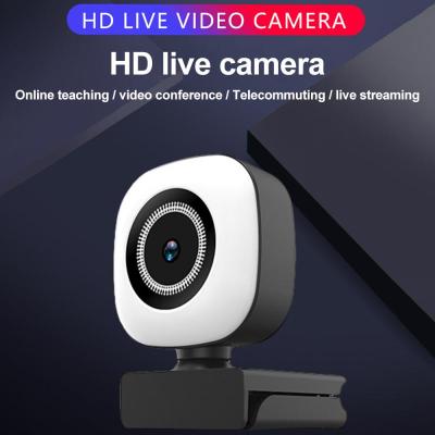 ZZOOI With Ring Fill Light Webcam Auto Focus Web Cam Hd Touch Black Pc Camera 2023 Usb Computer Web Camera With Mic Camera Mini New