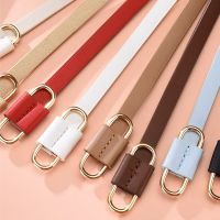 Fashion Women Belts Thin Golden Buckle PU Leather Strap For Dress Trousers Casual Ladies Female Designer Waistband Luxury Brand