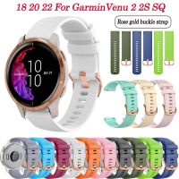 2สายรัดข้อมือซิลิโคนนิ่ม18 20 22มม. สำหรับ Garmin Venu 2 2 2S SQ Vivoactive 3T 4 Forerunner สายนาฬิกา745