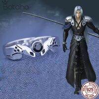 BNHMJUYHGT เกมไฟนอลแฟนตาซี VII Sephiroth แหวน925เงินสเตอร์ลิงแบบปรับได้สำหรับผู้ชายแหวนใส่นิ้วคอสเพลย์เครื่องประดับอุปกรณ์เสริมของขวัญวันเกิด