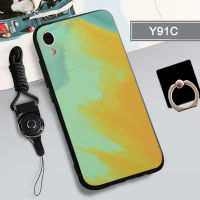 Y91C เคสสำหรับ VIVO นุ่ม/คลุมทั้งหมด2022เคสโทรศัพท์แบบใหม่ป้องกันการตกป้องกันรอยขีดข่วนฝามีที่ถือวงแหวนและเชือก