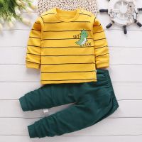 Children Boys Girls Pajamas Set 0-5T Long Sleeve Pullover Tops+Pants Toddler Pyjamas Set Autumn Winter Cotton Sleeping Clothes