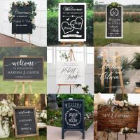 Wedding Sign Decor Welcome toThe Wedding Decal Removable Vinyl Personalised Name Mural Ceremony Wedding Wall Stickers DIY HY9986