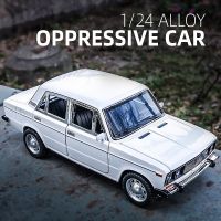 1:24 N LADA 2106โมเดลรถโลหะผสมรถโลหะหล่อรถลากจำลองเสียงและไฟของขวัญของเล่นเด็กเก็บสะสม