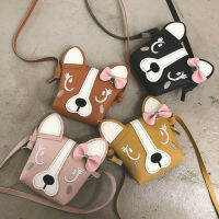 HOT★Hot Pretty เด็ก Crossbody Mini กระเป๋าไหล่ PU หนังสุนัขน่ารัก Bowknot เด็กผู้หญิงกระเป๋า Casual Messenger กระเป๋าถือ