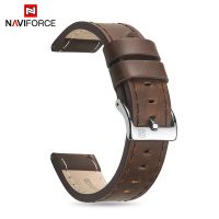 NAVIFORCE สายหนังแท้สายนาฬิกาข้อมือสายนาฬิกากันน้ำสวมใส่สบาย20มม. พร้อมหัวเข็มขัดหัวเข็มขัดพลาสติกอุปกรณ์นาฬิกา