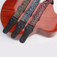 【cw】5cm Wide Guitar Straps Adjustable Length Featured Embroidered Pattern Lanyard Belt Acoustic Guitar Bass Accessorieshot ！ 1