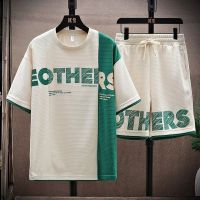 【hot seller】 summer boys trendy brand sports suit teenager students short-sleeved T-shirt casual two-piece