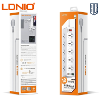 ของแท้100%  LDNIO ปลั๊กพ่วง ปลั๊กไฟ SC10610  10Socket รองรับ 5USB &amp;1USB-C QC 3.0 Fast charge ชาร์จเร็ว กำลังไฟ 2500W-สายยาว 2 เมตร