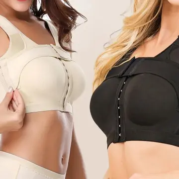 Cheap Women Front Breast Support Bra Implant Stabilizer Wide Shoudler Strap  Post Surgery Compression Underwear Surgical Breast Augmentation Bralette