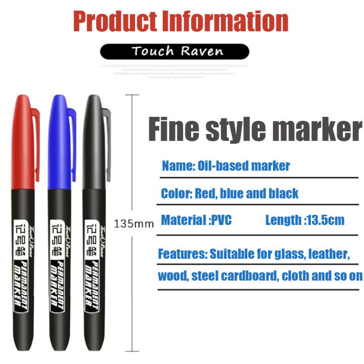4-6-8-pcs-ปากกามาร์กเกอร์ถาวร-fine-point-หมึกกันน้ำ-thin-nib-crude-nib-สีดำสีน้ำเงินหมึกสีแดง-1-5-มม-สี-art-marker-ปากกา-zptcm3861