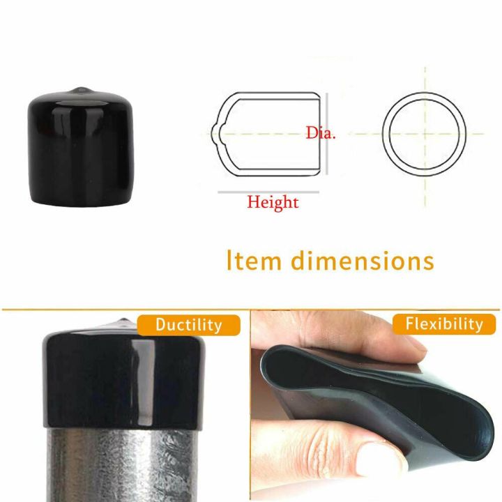 20pcs-black-vinyl-rubber-round-end-cap-pvc-plastic-cable-wire-waterproof-cover-steel-pole-tube-pipe-thread-protection-caps