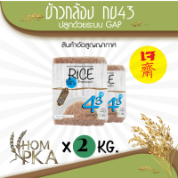 ข้าวกล้อง กข43 แท้ 100%  (泰国大米品种编号43 / RD43 Rice variety) หอมผกา brownrice บรรจุ 2 kgs./ ลัง) ปลูกด้วยระบบ GAP. ควบคุมโดยกรมการข้าว หอมนุ่ม น้ำตาลน้อย