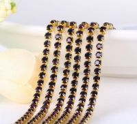 【CW】 10Yard Claw Rhinestones Chain Gradient Dense Gold Base Rhineston Garment amp;Bag Decoration